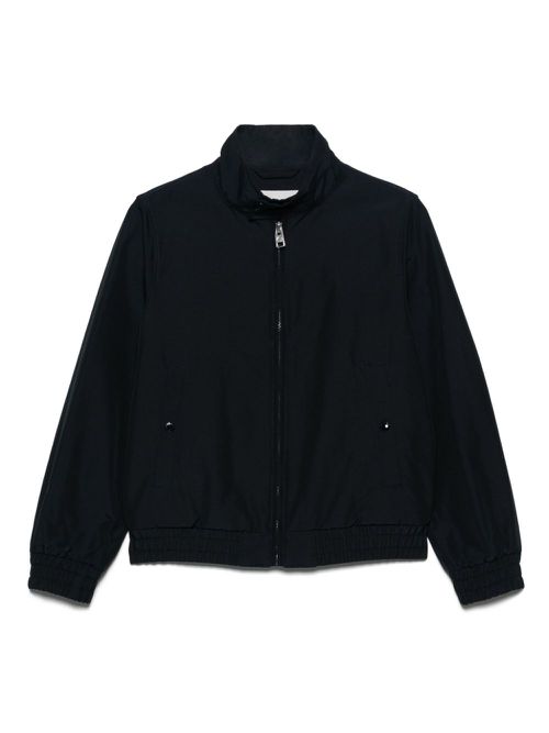 Logo-tag cotton blend jacket - Blue
