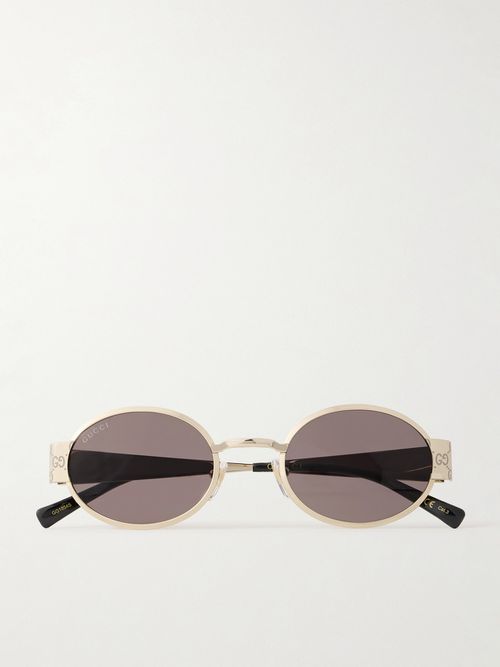 Oval-frame Gold-tone Sunglasses - One size