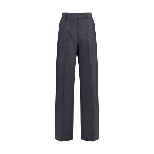 Wool Mohair Blend Trousers — Gray