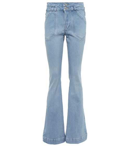 Double Button Flare high-rise jeans