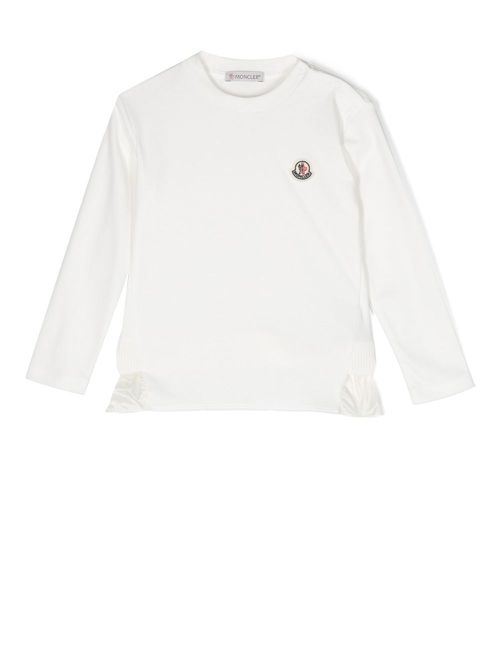 Logo-patch cotton T-shirt - White