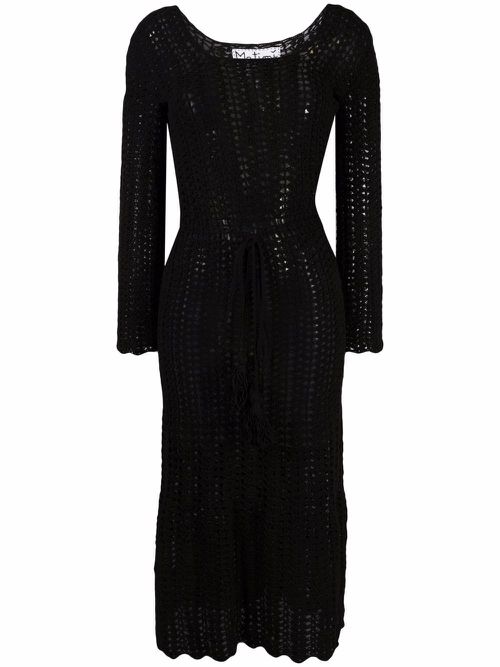 Crochet tie-waist dress - Black