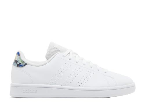 Adidas Women's Advantage Base Court Tennis Shoes, White Floral