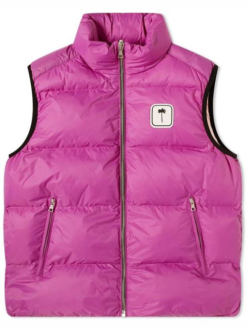 Logo-patch padded gilet - Pink