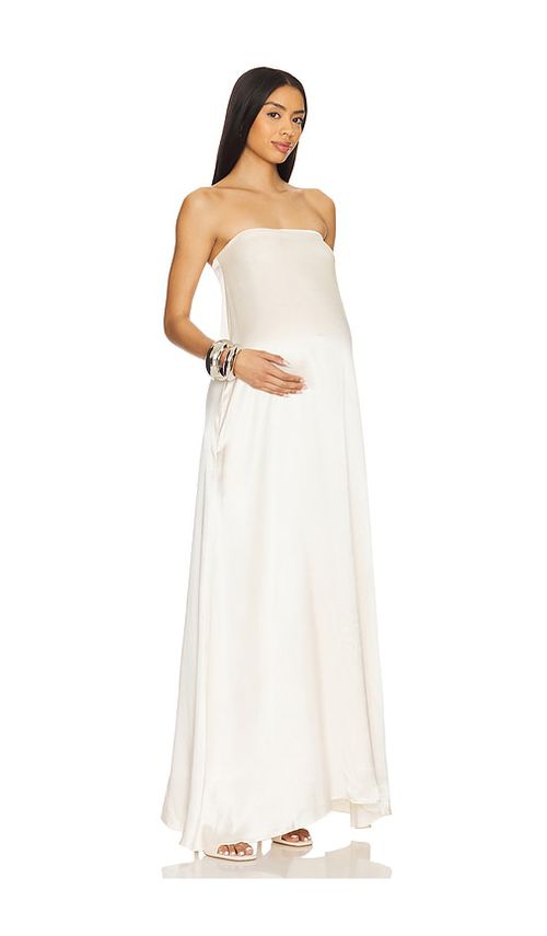 BUMPSUIT Brushed Satin Gown in Ivory. XL also in M