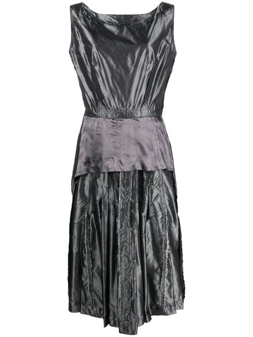 Inside-out sleeveless midi dress - Grey
