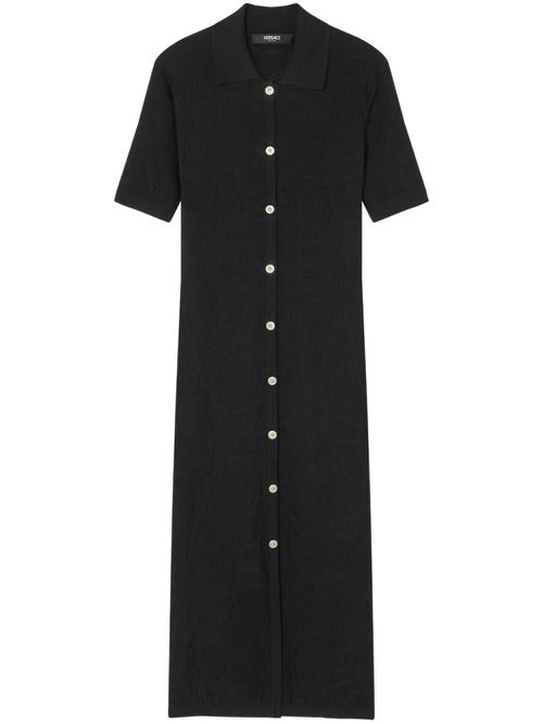 Medusa Head-buttons knitted dress - Black