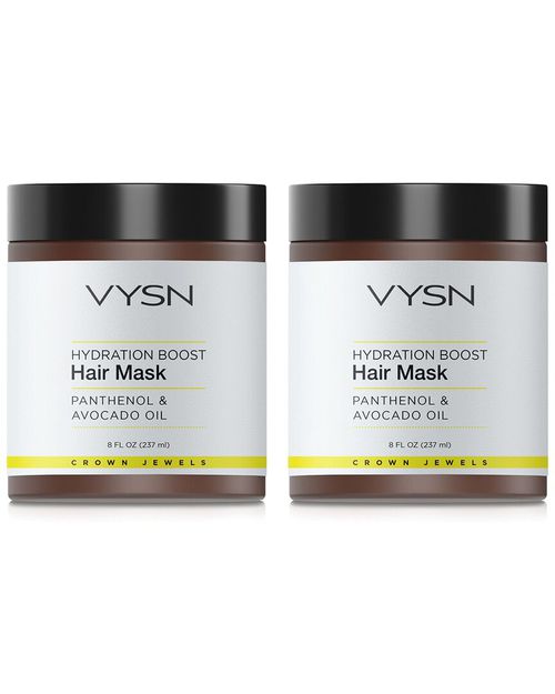 Unisex 8oz Hydration Boost Hair Mask - Panthenol & Avocado Oil - 2 Pack