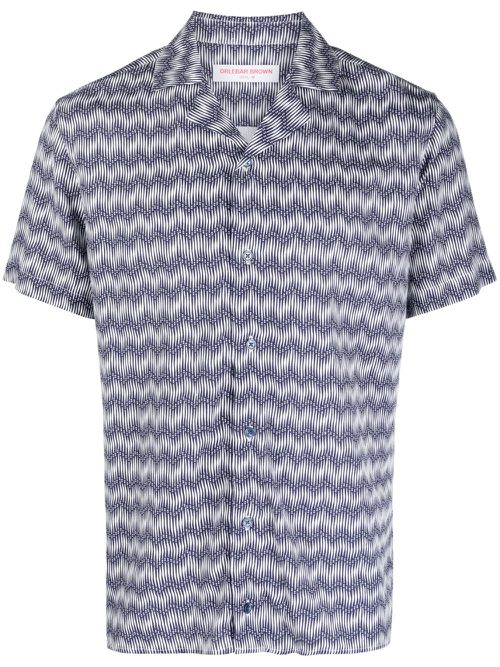Travis chevron short-sleeve shirt - Blue