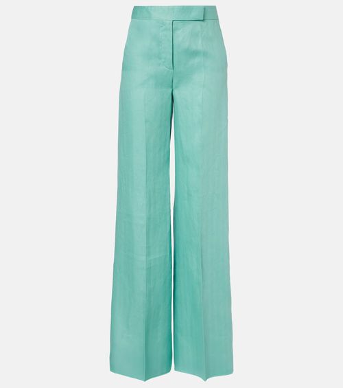 Deserto herringbone linen wide-leg pants