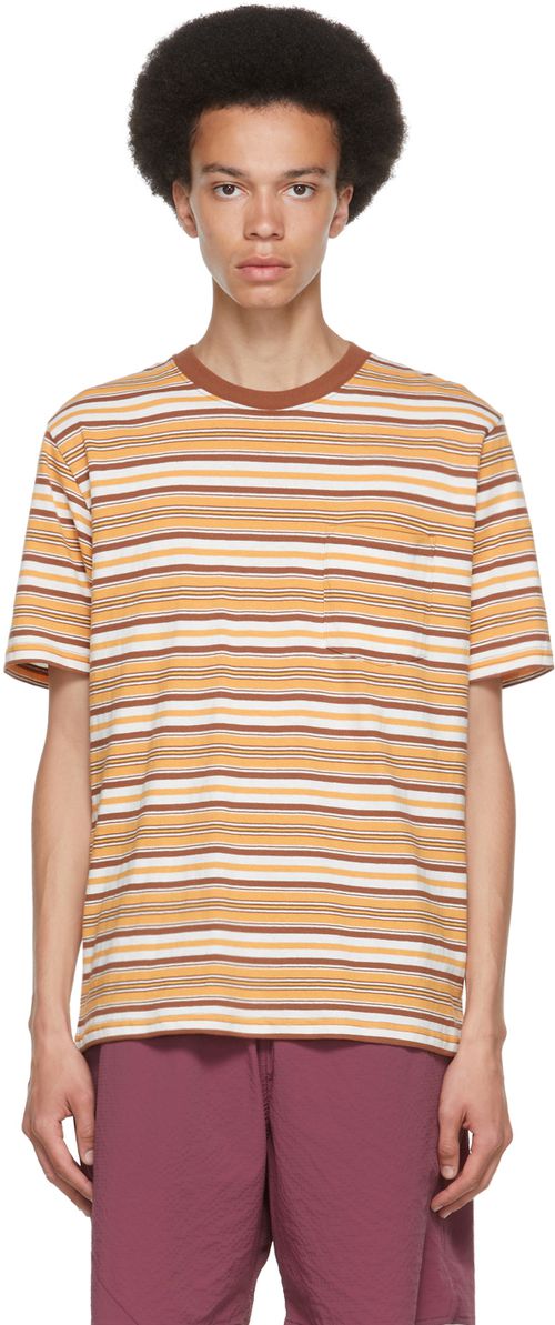 White and brown striped T-shirt