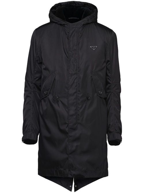 Re-Nylon hooded coat