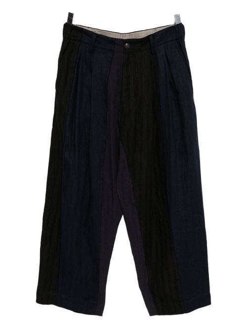 Collaged wide-leg trousers - Blue