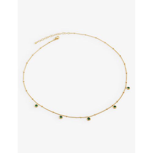 Womens Gold Mini Green 18ct Yellow Gold-plated Vermeil Recycled Sterling-silver and Onyx Choker Necklace 