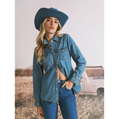 Women's Denim Pocket Cowboy Hat in Blue