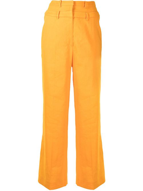 Laila high-waisted flared trousers - Yellow