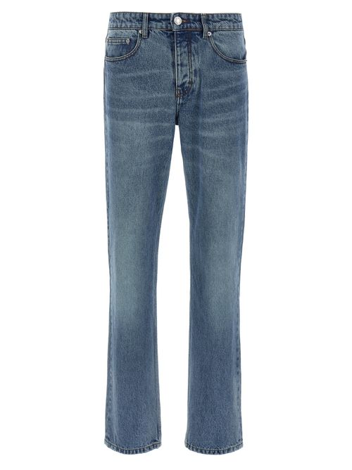 Straight-Leg Denim Jeans — Blue