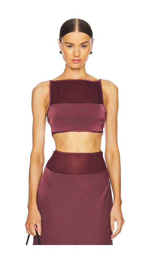 WeWoreWhat Square Neck Cami in Burgundy.  XS. Also in