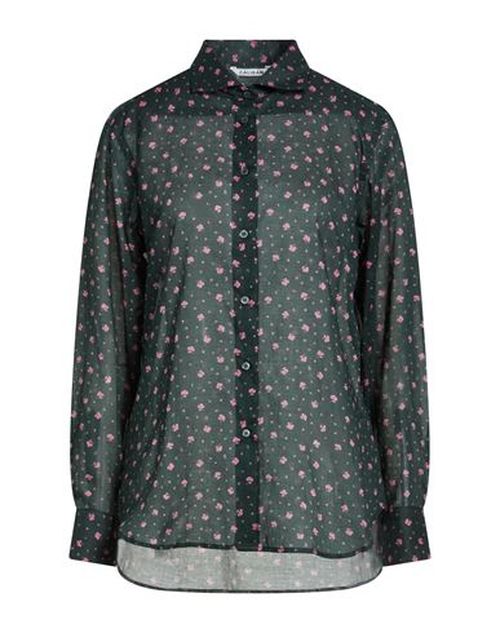 Woman Shirt Dark green Size 10 Cotton