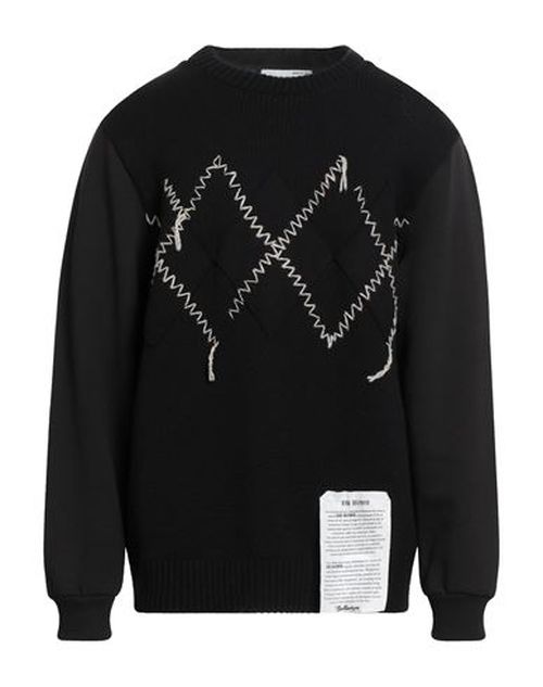 Raw Diamond By Man Sweater Black Size L Cotton, Cashmere