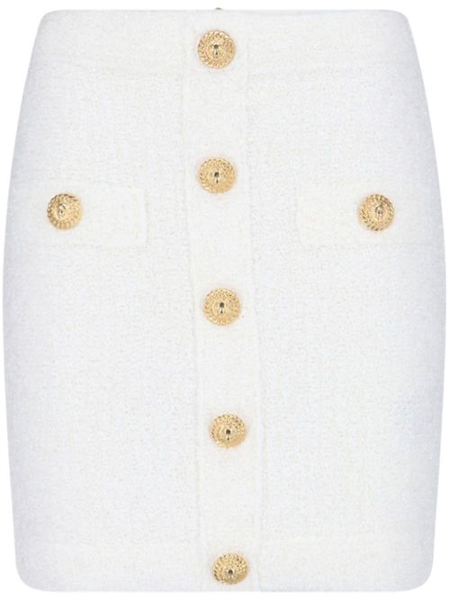 Bouclé mini skirt - White