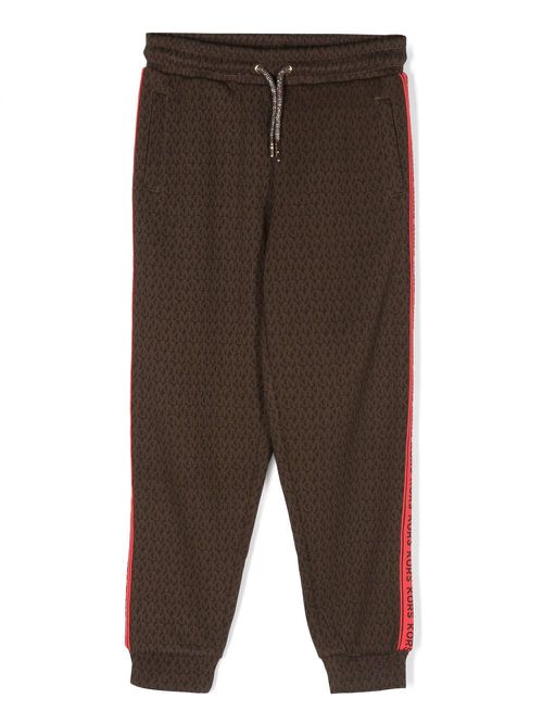 Monogram-pattern jogging bottoms - Brown