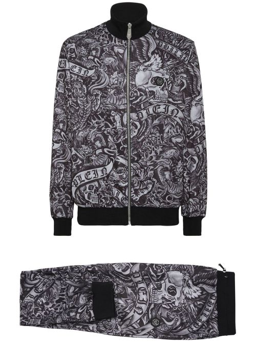 Tattoo all over-print tracksuit set - Black