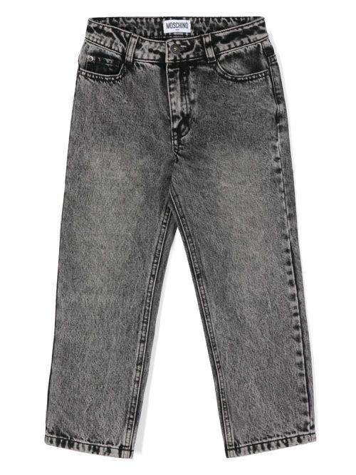 Logo-embroidered jeans - Black