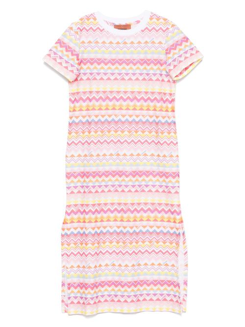 Zigzag-pattern dress - White