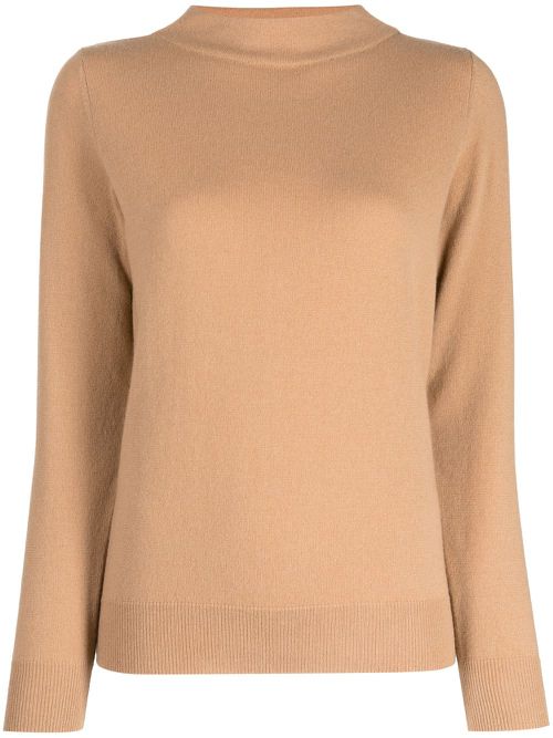Funnel-neck cashmere jumper - Brown