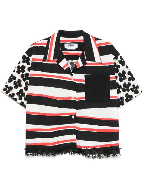 Striped cotton shirt - Black