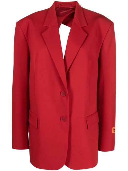 Open-back single-breasted blazer - Red
