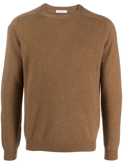 Long-sleeve cashmere jumper - Brown