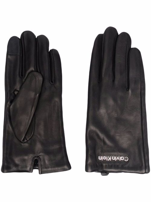 Logo-plaque gloves - Black