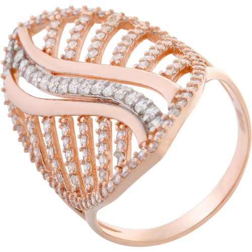 Orphelia WoMens 925 Sterling Silver Ring - Rose ZR-7003 - Size Q