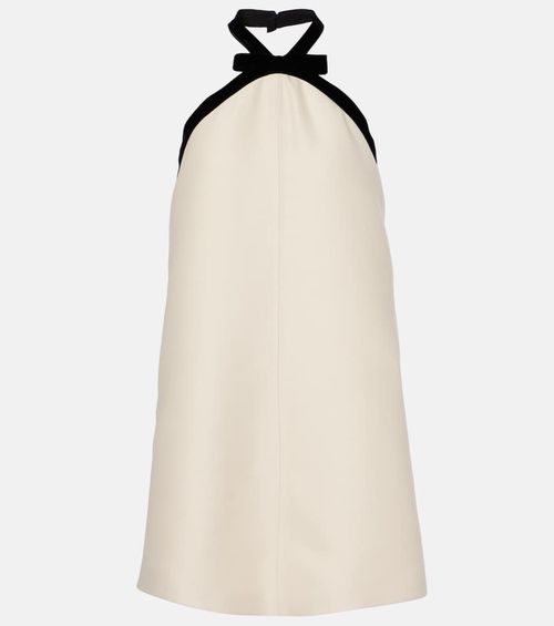 Tom Ford Bow-detail wool and silk crêpe minidress