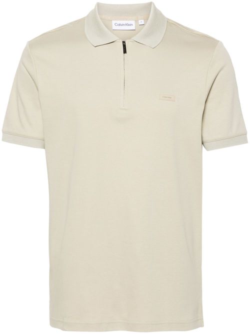 Logo-patch cotton polo shirt - Green