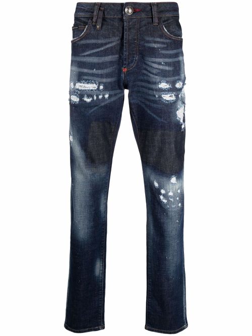 Super Straight bandana-print jeans - Blue