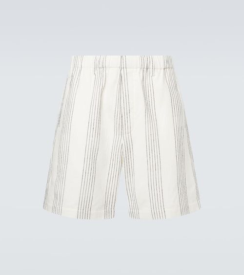 Kantha striped cotton Bermuda shorts