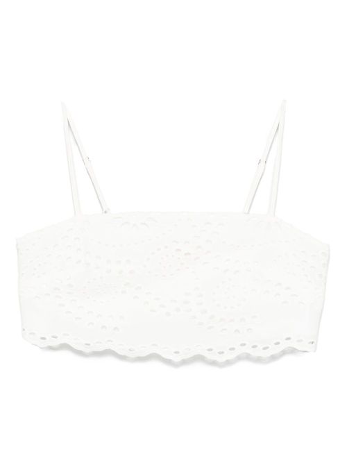 Cotton cropped top - White