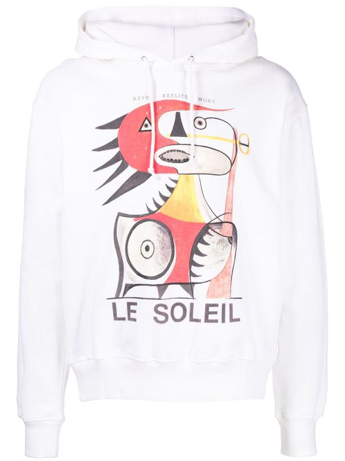 "Le Soleil" cotton hoodie - White