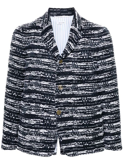 Unconstructed tweed blazer - Blue