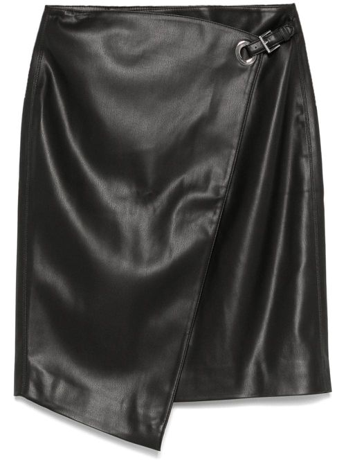 Faux-leather mini skirt - Black