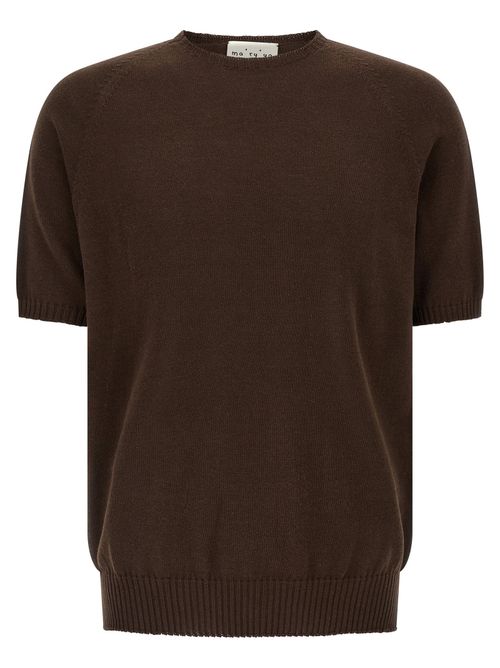 Cotton Crew-Neck Sweater — Brown