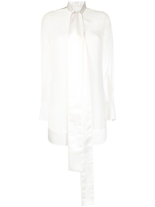 Tie-detail mini dress - White
