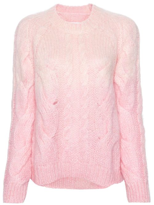 Ombré cable-knit jumper - Pink