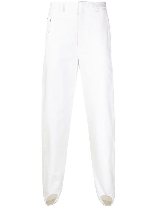 Slim-cut cotton trousers - White