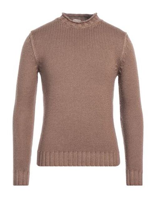 H953 Man Turtleneck Camel Size 44 Merino Wool
