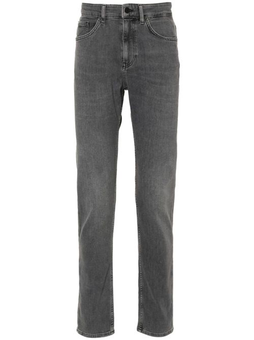 Logo-patch tapered jeans - Grey