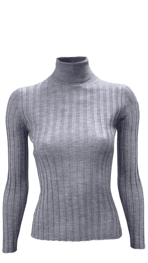 Grey High Neck Sweater
